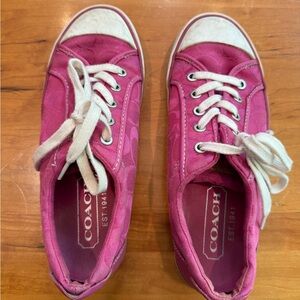 Coach Vintage Pink Canvas Sneakers